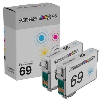 2PK Reman T069220 69 for EPSON CYAN inkjet Cartridge Stylus CX5000 CX6000 CX7000