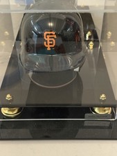 Willie McCovey Signed Giants Mini Helmet with Inscription and Display Case