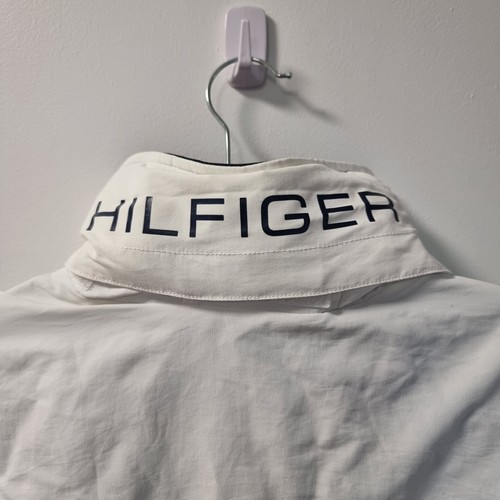 Tommy Hilfiger White Rain Jacket With Hidden Hood Women's Size LARGE - Picture 17 of 21