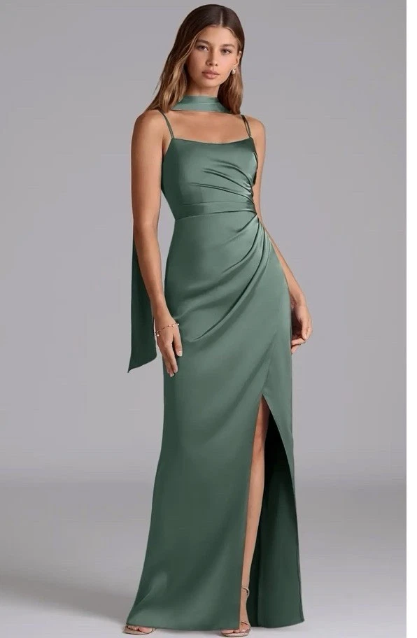 sage green bridesmaid dresses ebay Satin for sale Blue Floral Patchwork Midi Contrasting Short Sleeves Color:FRENCH-NAVY