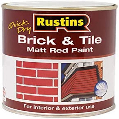 Rustins Quick Dry Brick Tile - Matt Red Paint - 500Ml/16.9 Fl Oz - For Interior