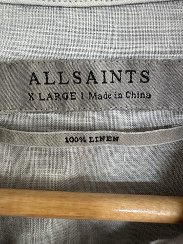 Allsaints "Reaper" Langarmshirt 100% Leinen grau XL - Bild 8 von 12
