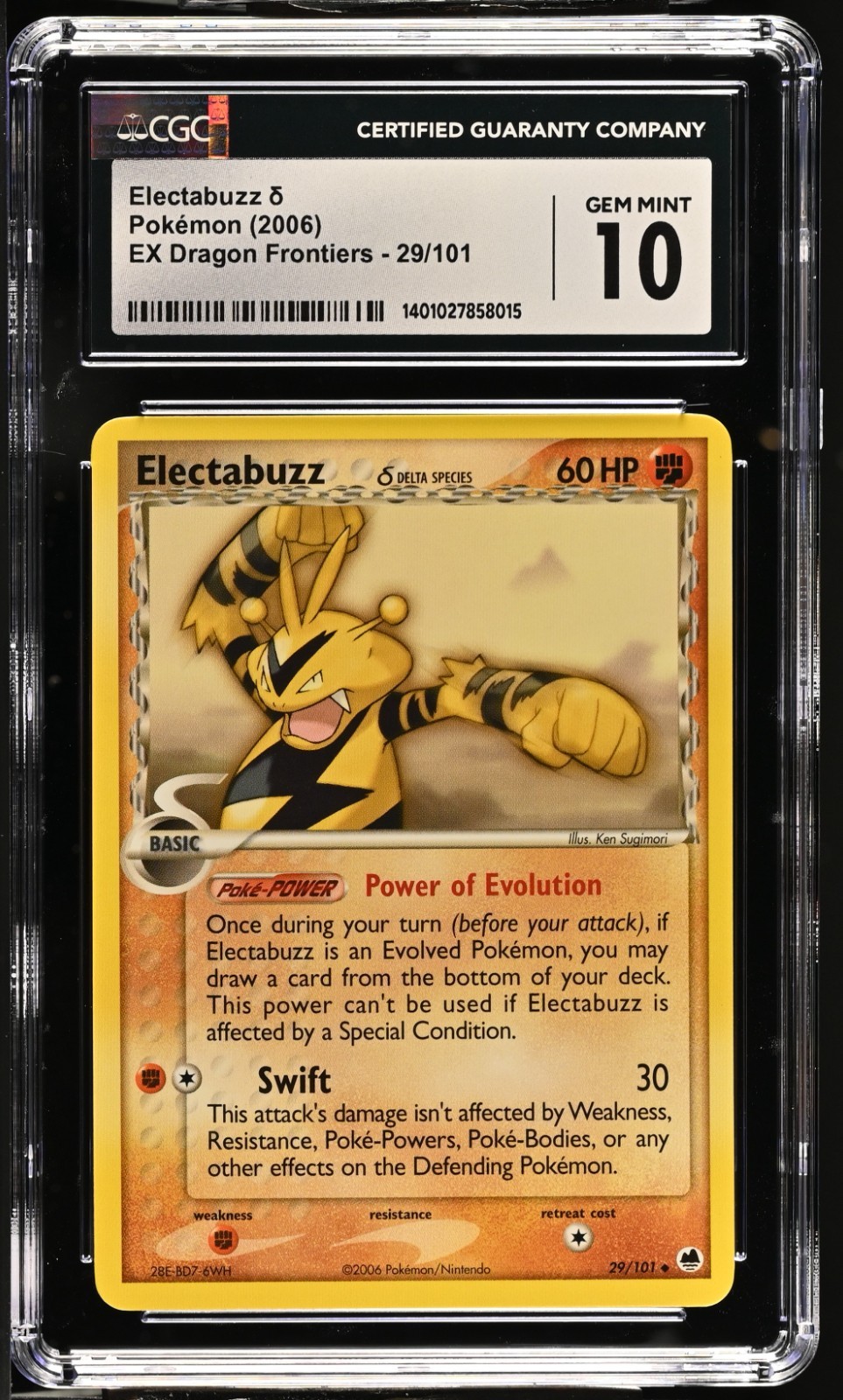 CGC 10 Pokemon TCG 2006 EX Dragon Frontiers #29/101 Electabuzz