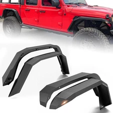 Flat Front & Rear Fender Flares Compatible with 2020-2025 Jeep Gladiator JT