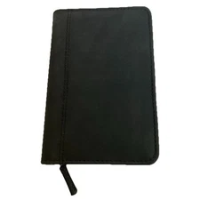 Leeds Black Leather Zip Around Padfolio Notepad Notebook 6.4 x 4.25” NWT w/ FLAW