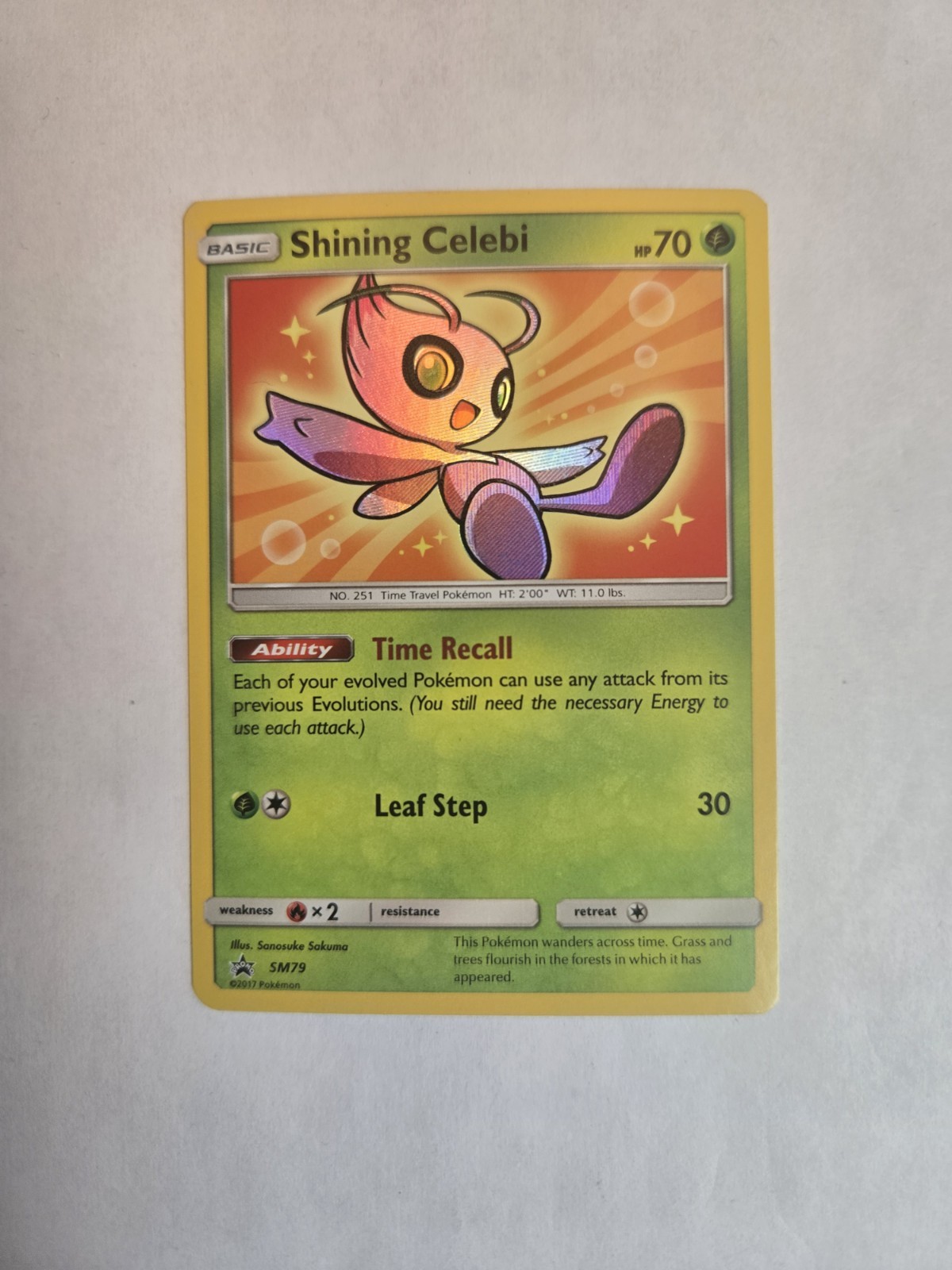 Shining Celebi SM79 Holo Promo - Black Star Sun & Moon Pokémon Card - Near Mint