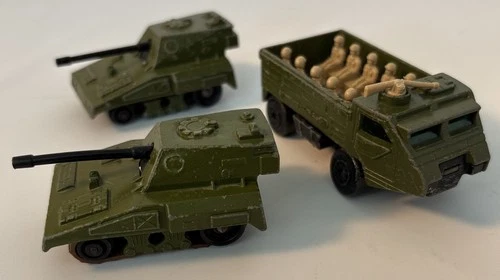 VTG 1976 Matchbox Lot/3 Superfast 54 Personnel Carrier/Lesney RolaMatics 70 Tank