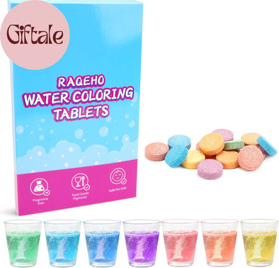 Colorful Bath Tablets for Kids, Water Coloring Bathbomb, Fizzy, Fragrance Free &