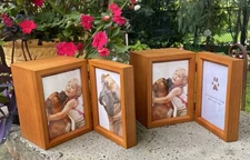 Cremation Urn Solid Wood Pet Ashes Memorial Photo Frame Cat Dog Pet Memory Box