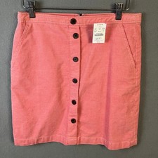 J.Crew Women's Button-Front Corduroy Skirt Size 6 Pink NWT
