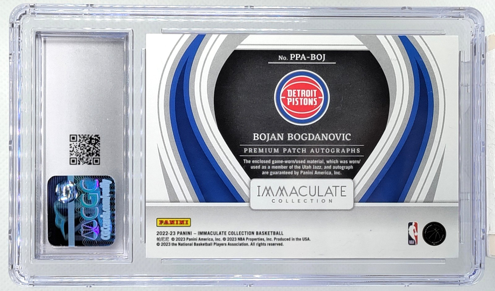 /8 Bojan Bogdanovic Auto Patch FOTL 2022-23 Immaculate Premium Autograph CGC 9 view 5