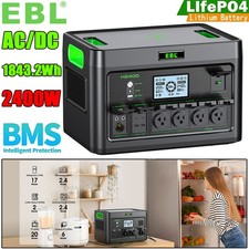 2400W/1843.2Wh Portable Power Station Solar Generator Outdoor Camp Power Sup  ply