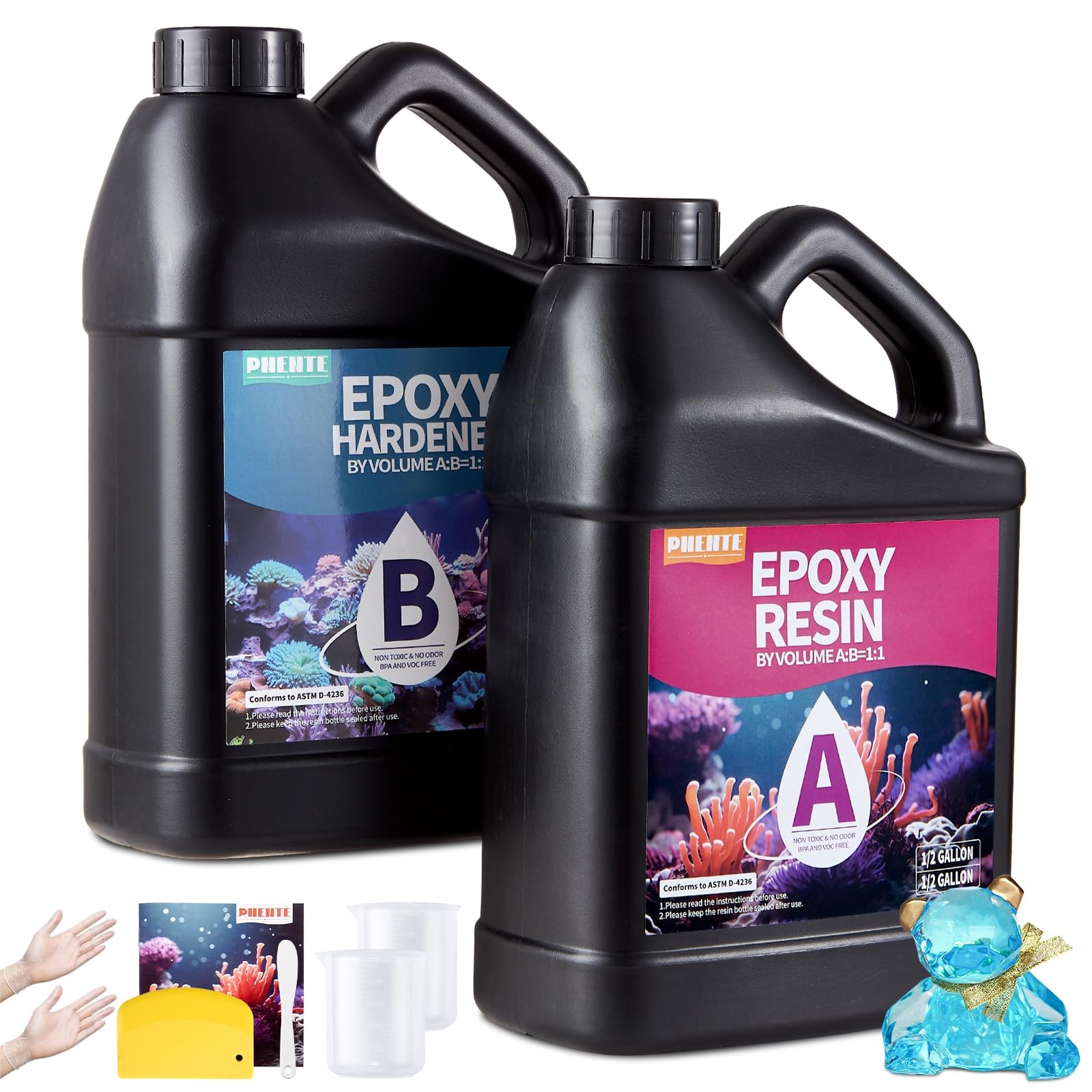 1 Gallon Epoxy Resin Kit – 128oz Self-Leveling, Bubble-Free, UV-Resistant for 5 Years