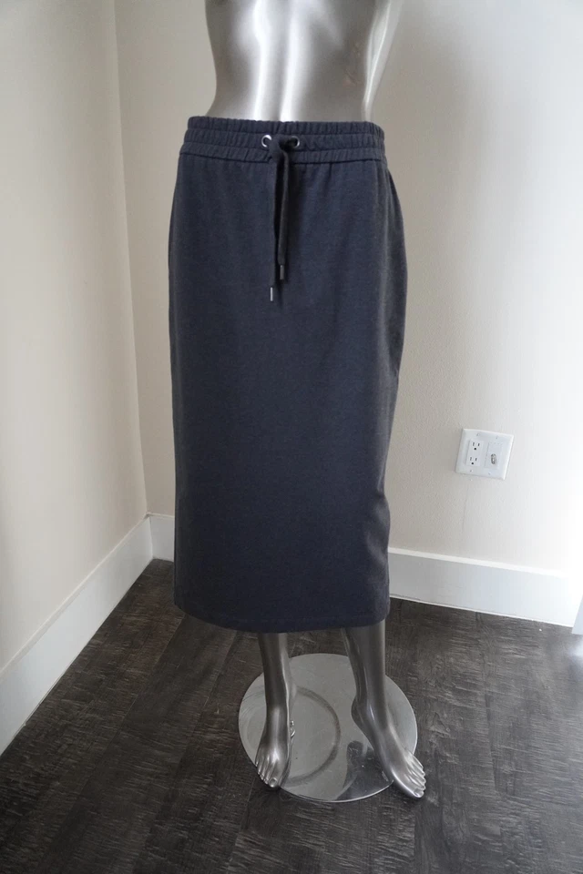 Falda Brunello Cucinelli Midi Algodón Elastizada Gris Carbón Talla Mediana Nuevas Etiquetas Foto 2 de 4