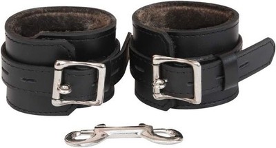 Cowhide Leather Restraint Cuffs Adjustable Wrist & Ankle Cuffs Soft Padded Heavy