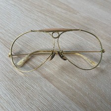 Vintage B L Ray-Ban Bullet Hole Shooter Aviator Sunglasses FRAMES ONLY Gold