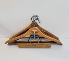 4 Vintage Wooden Advertising Hangers Setwell Suit Pants Grossmans 40 s-50 s