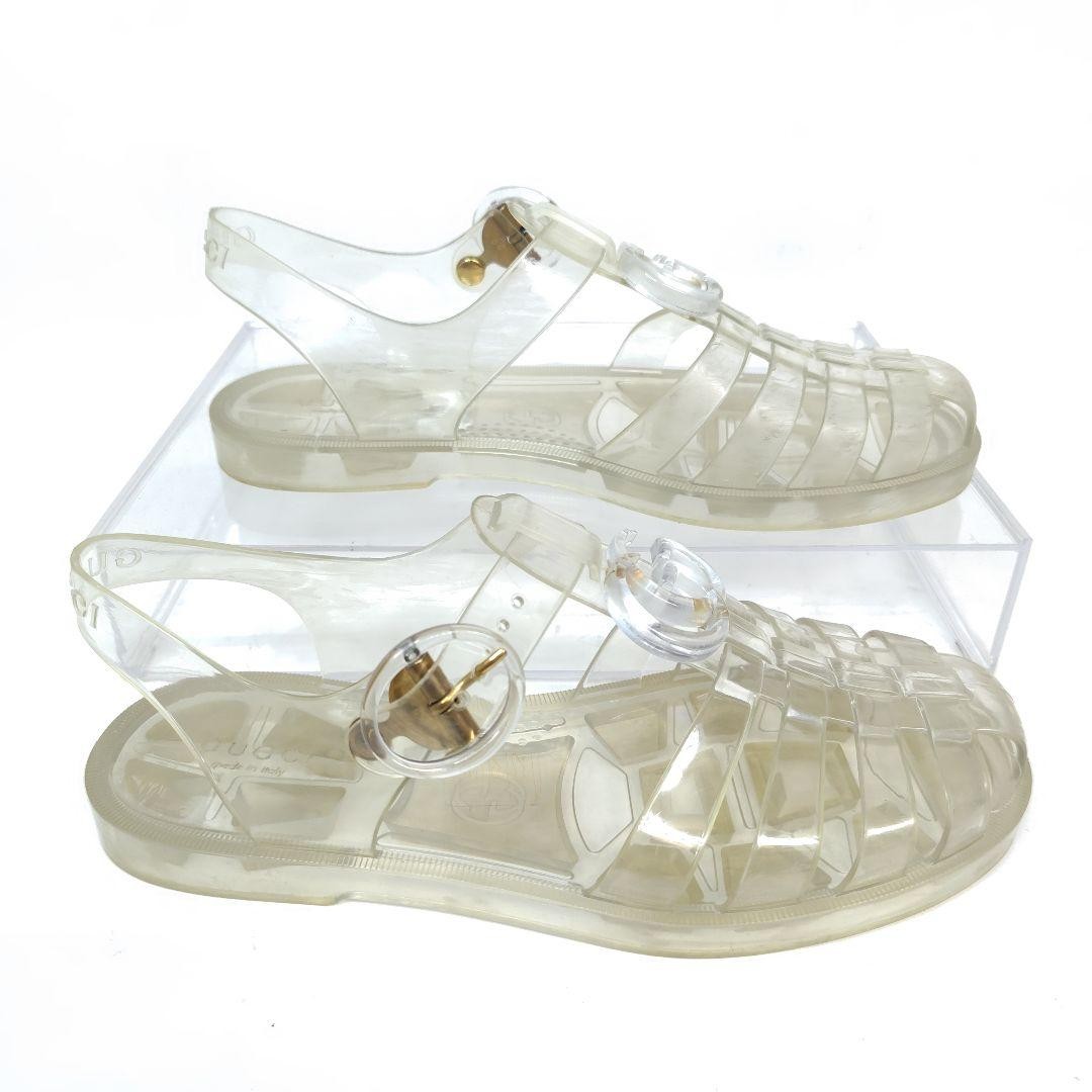 APL Gucci Sandali Mules Frat GG Marmont Gomma Trasparente EU35 US5 90623c