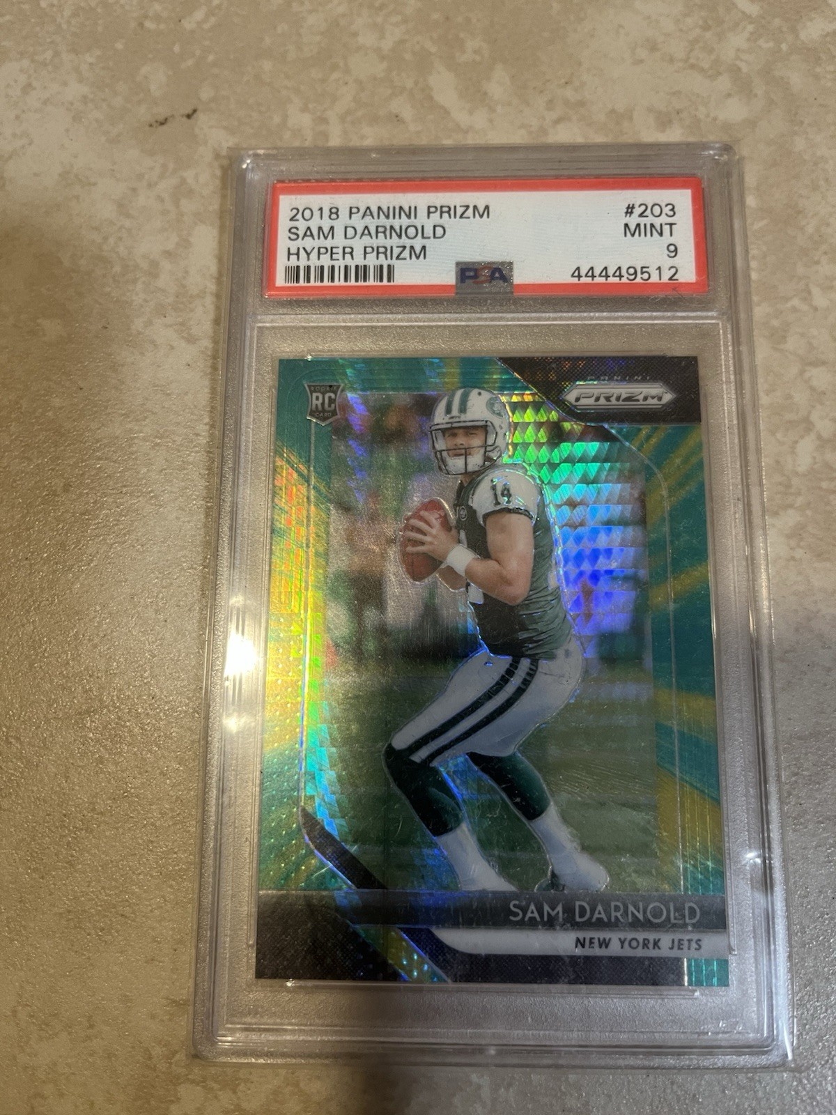 2018 NFL Panini Prizm Sam Darnold RC Hyper Prizm /275 PSA 9 #203