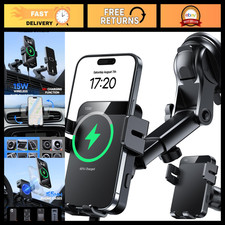 15W Wireless Car Charger Auto Clamping Phone Holder for Dash Windshield Vent
