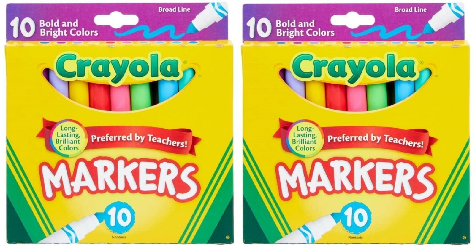 Crayola Broad Line Markers, 20-Count Assorted Bold & Bright Colors Classic Craft