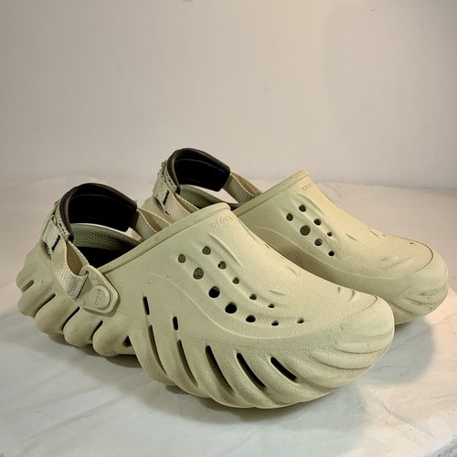 Crocs Echo Clogs Slides Bone size Men 6 Women 8 Beige / Black Unisex Casual