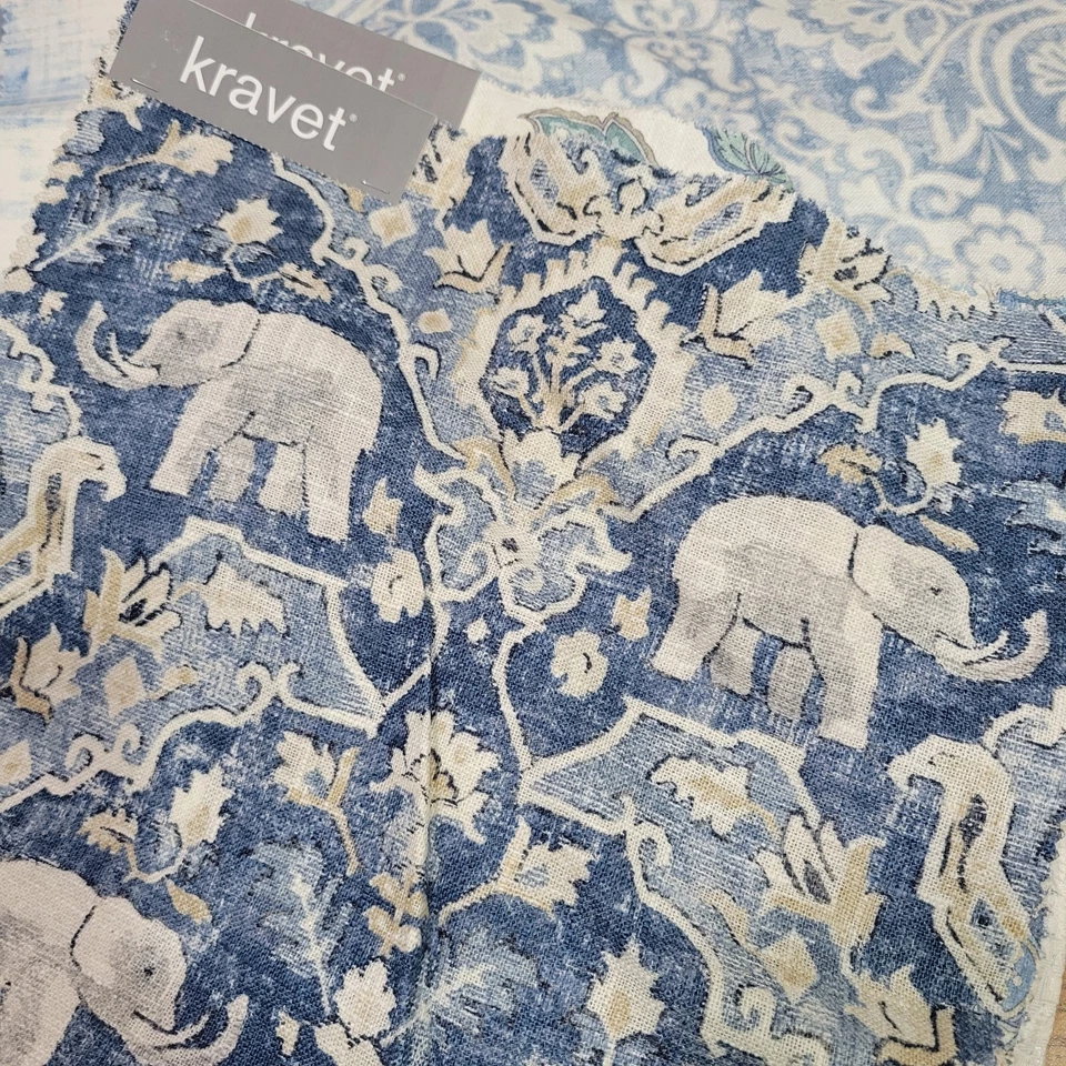 Kravet Upholstery Fabric Samples Cotton Embroidered Diy Fabric Lot Of 19 Pcs - Image 2 of 4