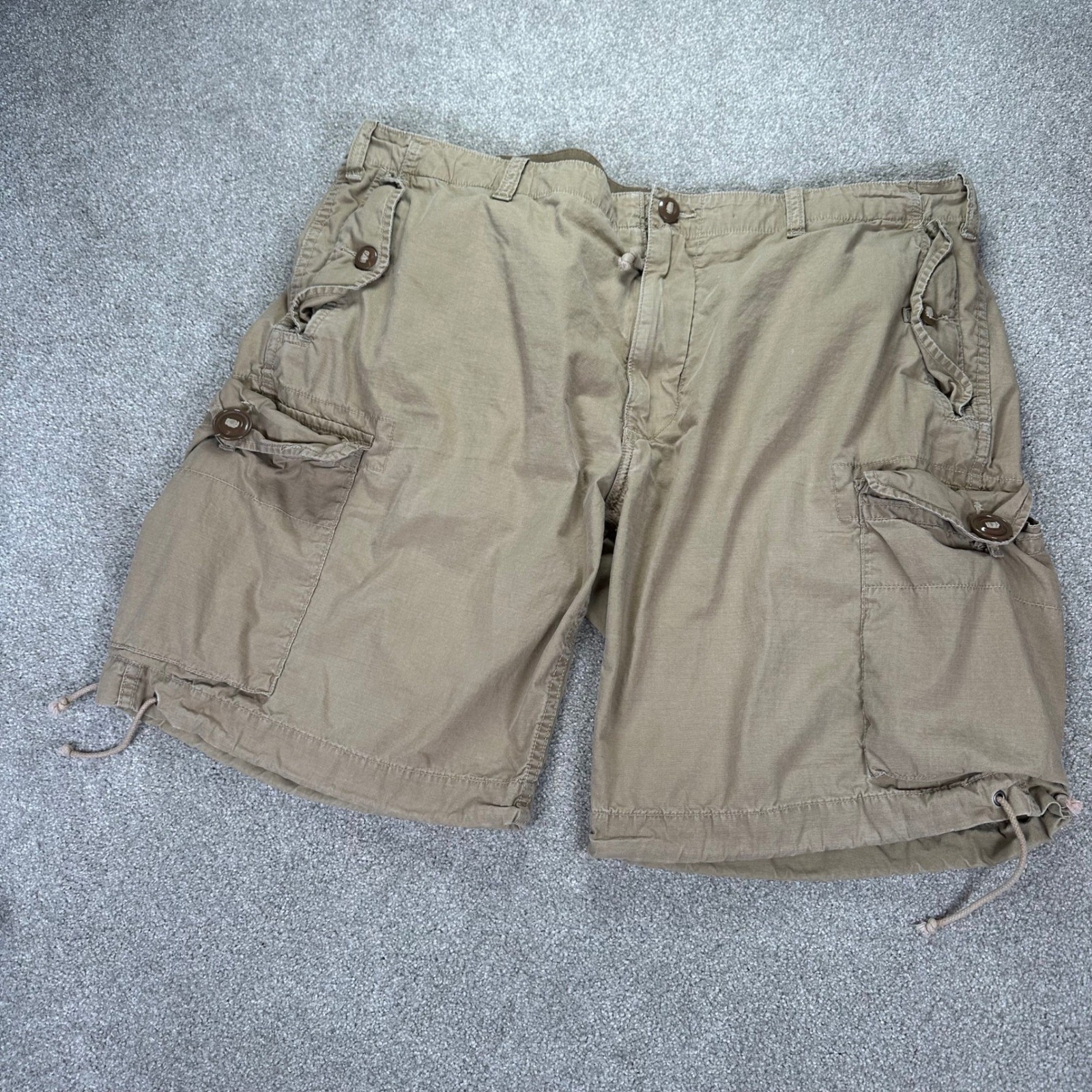 Polo Ralph Lauren Mens 40 Cargo Shorts Tan Good Surplus Fit Military Drawstring