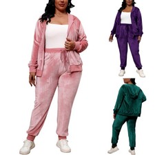 Womens 2Pcs Plus Size Outfits Sweatsuits Long Sleeve Loungewear Tracksuit Sets