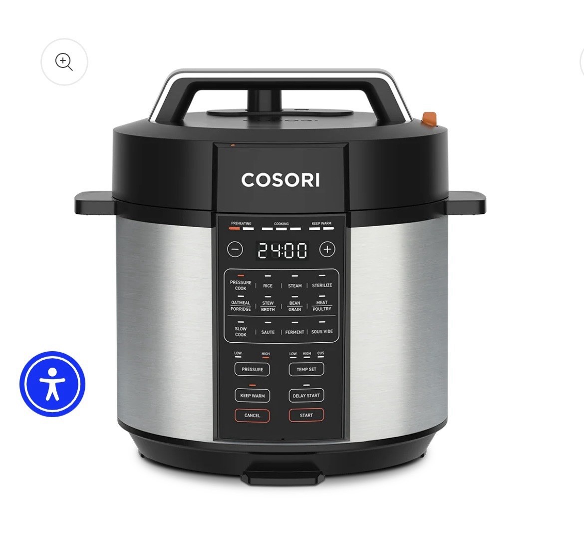 6qt 9-in-1 Multi Cooker Non-stick Ceramic Stainless 1100w
