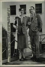 1939 Press Photo Webster Tilton,N.Y. Capitalist and his Bride Alice Busch Hagar