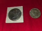 1923S US PEACE SILVER DOLLAR, 1964 KENNEDY 50 CENT,  BOOK OF INDIAN HEAD NICKELS