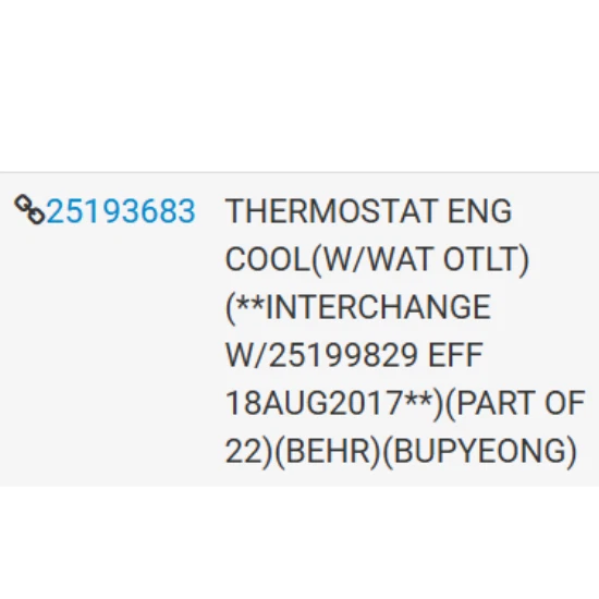 Chevrolet Cruze 2010 motor refrigerante termostato usado OEM 25193683 Foto 2 de 4