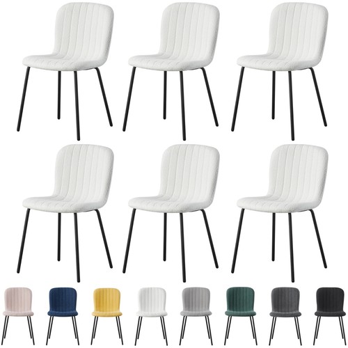 2/4/6Pcs Soft Fabric Dining Chairs with Upholstered Seat and Metal Legs-Bella - 第 17/98 張圖片