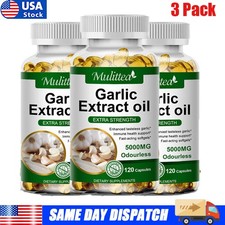 3pcs Garlic Oil 5000mg Odorless Softgels - Heart Cardiovascular Cholesterol