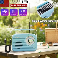 Portable AM FM SW 3 Band Radio Rechargeable Bluetooth Speaker USB/AUX/TF Card US