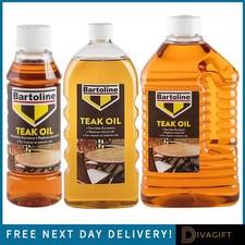 BARTOLINE TEAK OIL GARDEN WOOD SEALER LIQUID FURNITURE NOURISHES & PROTECTS NEW