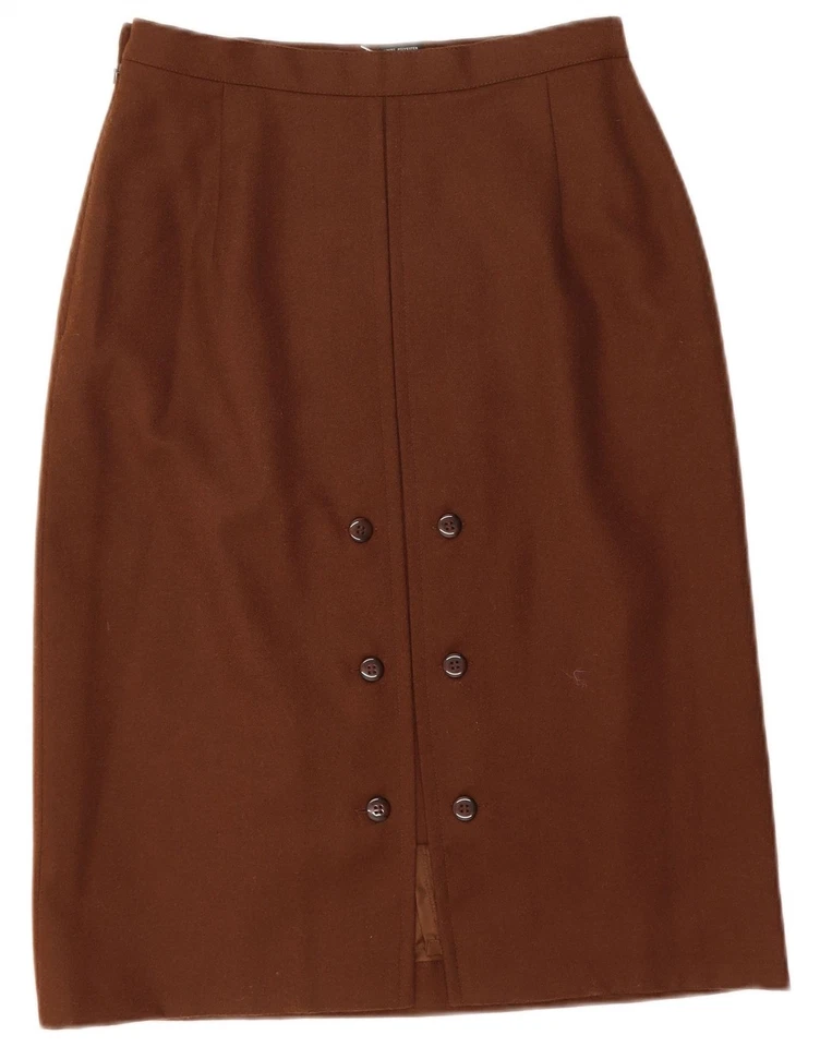 WINDSMOOR Womens Pencil Skirt UK 14 Medium W28 Brown Wool BL21 - Image 3 of 4