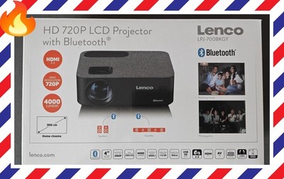   LENCO LPJ-700BKGY - HD 720P LCD Projektor / Beamer mit Bluetooth , HDMI   