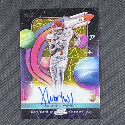 Xavier Worthy #FFS-XW First Flight Auto Gold Interstellar 2024 Topps Chrome