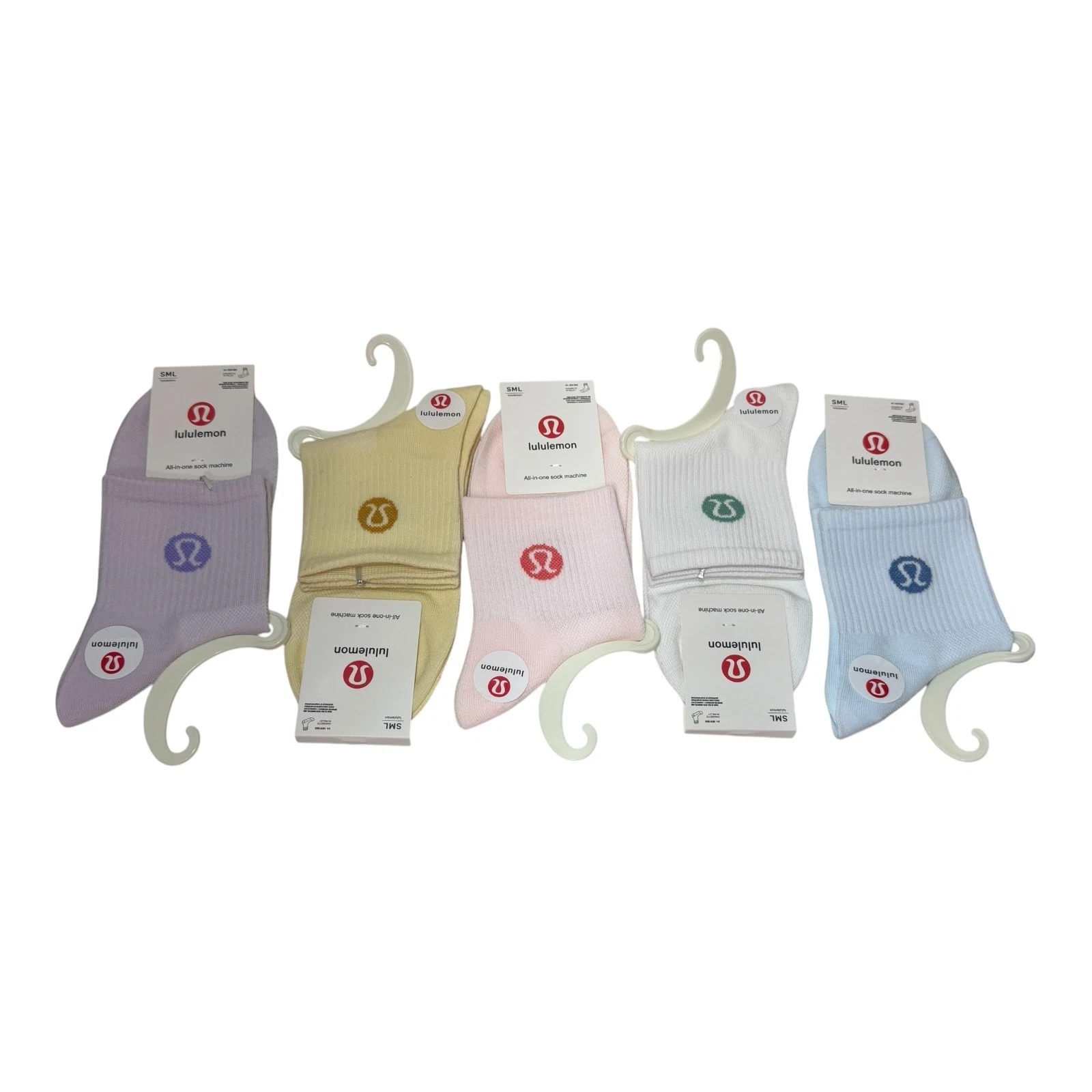 Lululemon All In One Sock Machine Ankle Socks S/M 5 Pack New Athletic