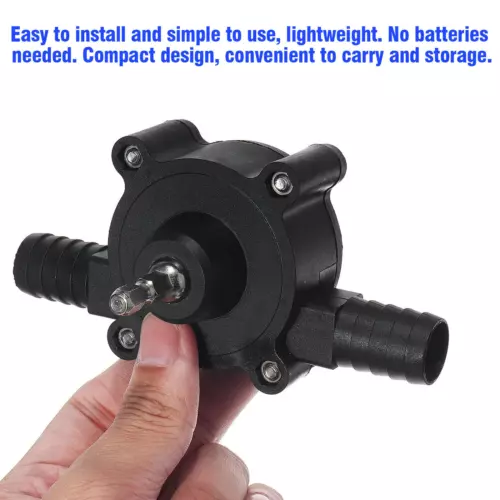 Bomba de agua alimentada por taladro de 20-40 L/min - Vástago hexagonal para taladro eléctrico, jardín - Imagen 7 de 11