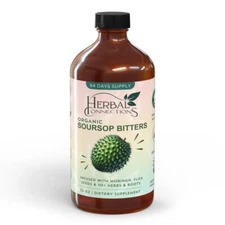 Organic Soursop Bitters with Moringa, Sea Moss, and 10+ Herbs - 64 Servings 32oz