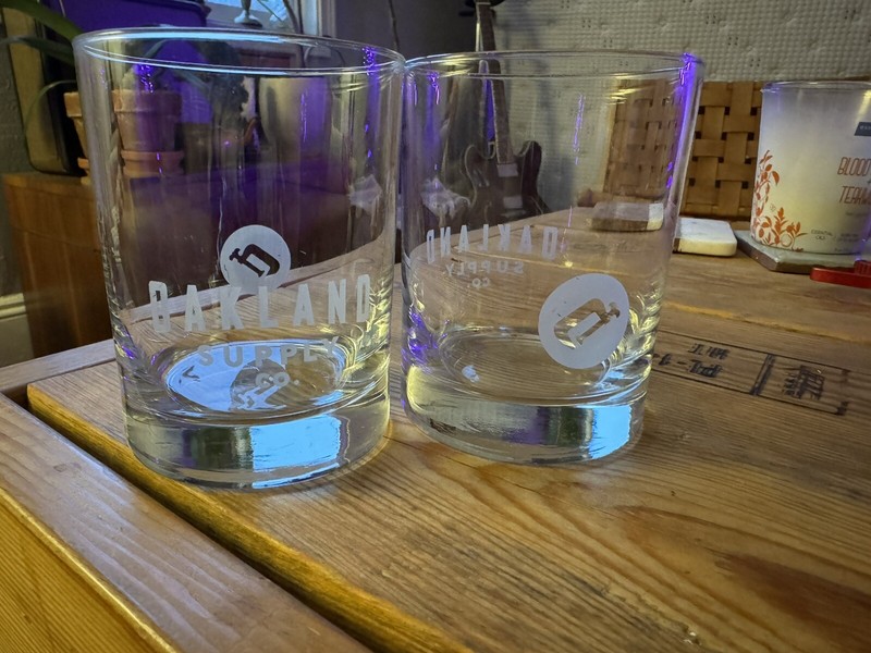 Oakland Pride Supply Rocks Glasses - 2 of them - Pair / Set of Tumblers