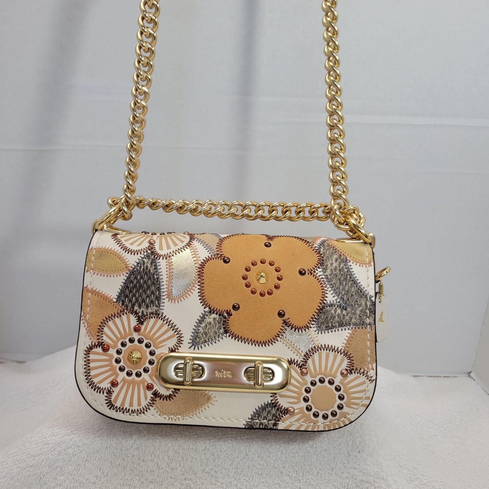 Coach Swagger Shoulder Bag With Patchwork Tea Ros… - image 2