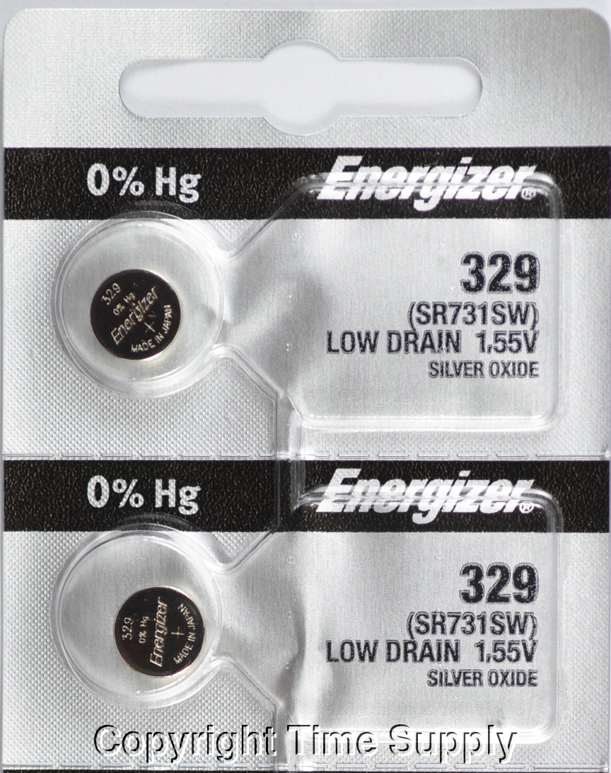Energizer 329 Pila Batteria Orologio Mercury Free Silver Oxide SR731SW 1.55V - Foto 2