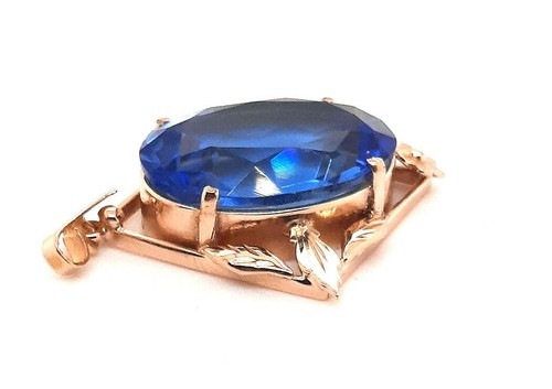 Yellow Gold & Created Spinel Pendant - Picture 2 of 7