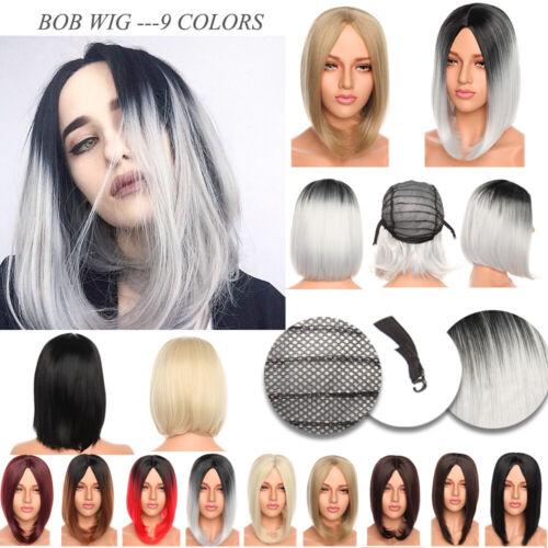 Glueless Lace Front Wig Short Hair Wigs for Women Straight Bob Hair Full Head US - Picture 12 of 21