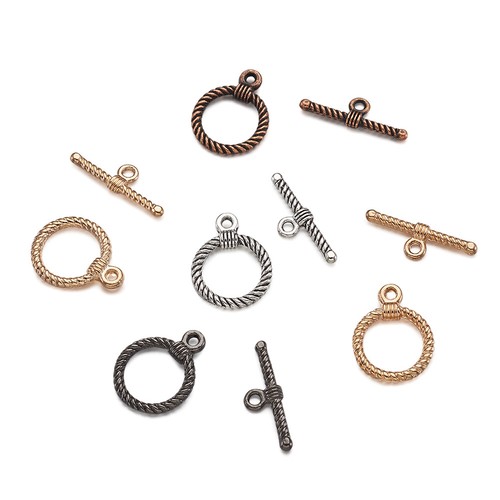 1 bag/20set Tibetan Style Alloy Toggle Clasps DIY Jewelry Findings Mixed 4 Color - Picture 5 of 7