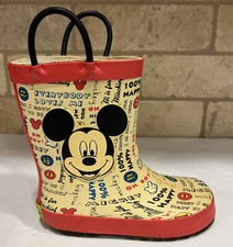 DISNEY OH BOY MICKEY MOUSE WESTERN CHIEF BOOTS SHOES RAIN RUBBER KIDS 9/10